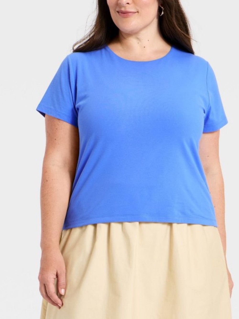 a new day Short-Sleeve Crewneck Top in Bright Blue